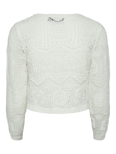 Pieces Crochet Tie Front Knitted Cardigan