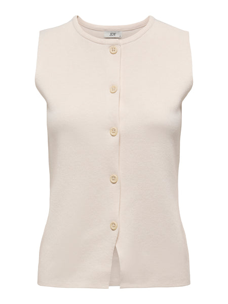 JDY Sleeveless Knit Waistcoat in Cream