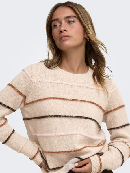 JDY Textured Stripe Knitted Jumper
