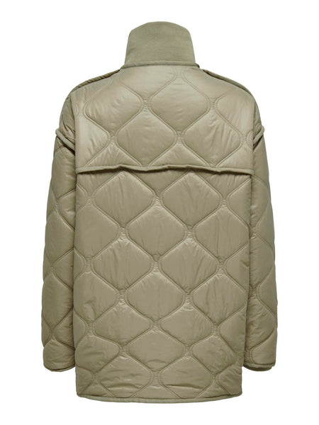 Only Quilted Oversized Jacket In Sage Green