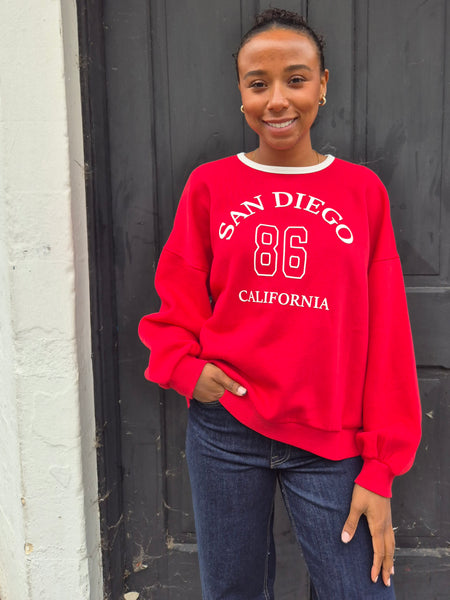 VM San Diego Red Oversized Sweatshirt