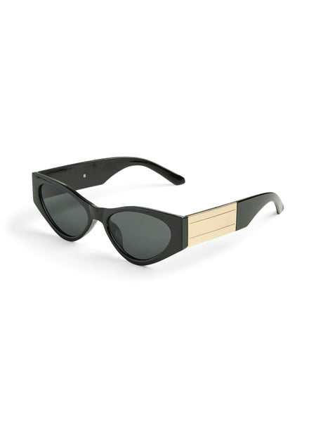 Pieces Slim Cat Eye Sunglasses In Tortoiseshell or Black