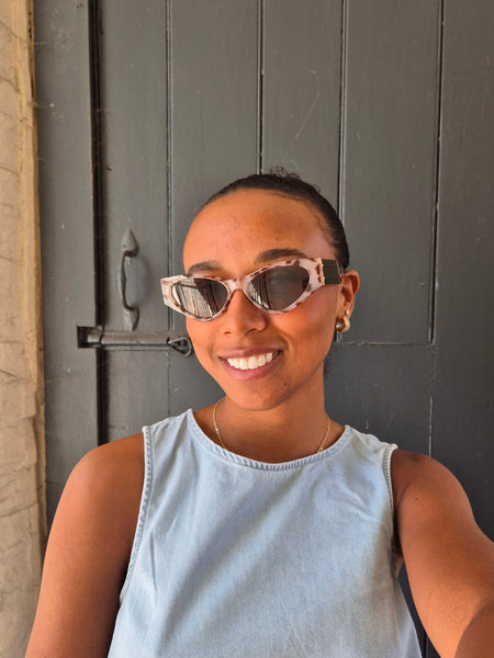 Pieces Slim Cat Eye Sunglasses In Tortoiseshell or Black