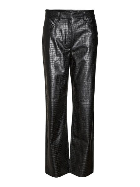 VM Croc Print Faux Leather Trousers