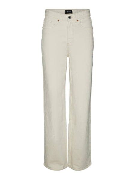 VM Tessa High Waist Straight Leg Jeans In Ecru