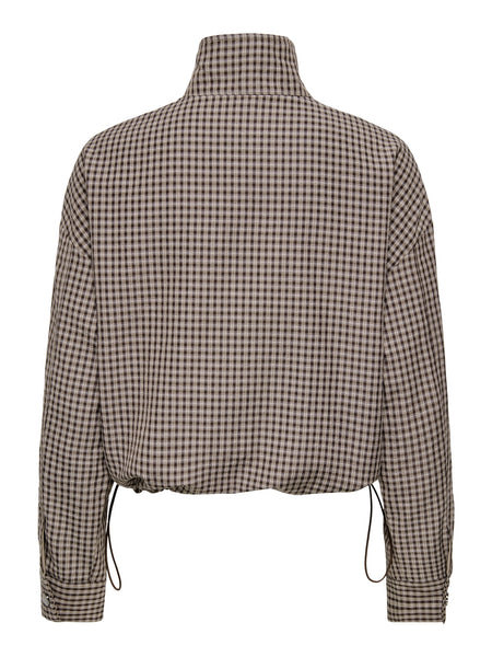 JDY Checked Funnel Neck Lightweight Jacket