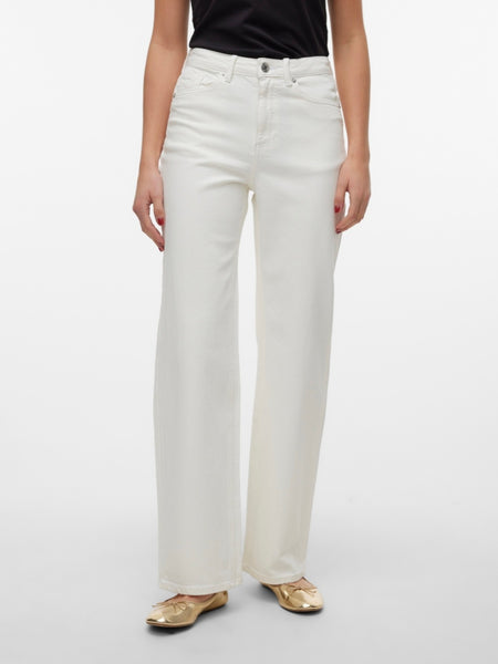 VM Tessa High Waist Wide Leg Jeans In White