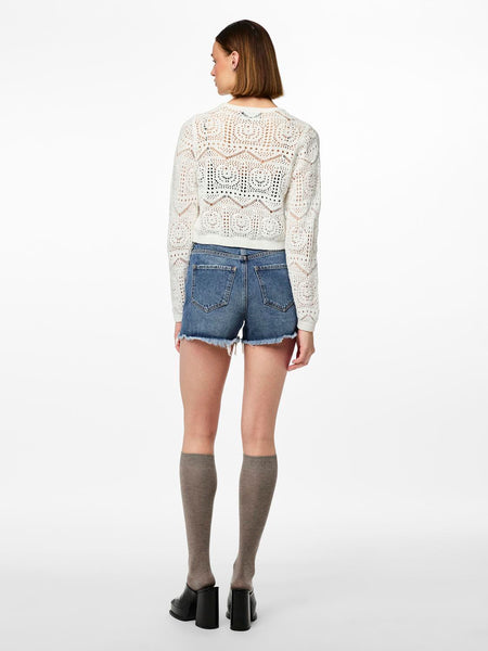 Pieces Crochet Tie Front Knitted Cardigan
