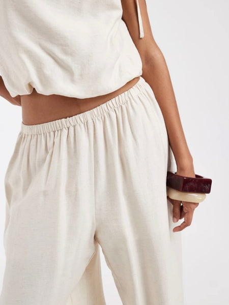 VM Ballon Trouser With Ankle Tie Detail In Cream - Part of a Co-ord Set. Items Sold Separately