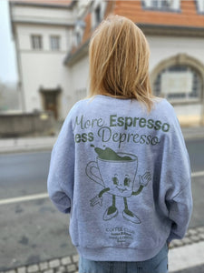 VM 'More Espresso' Oversized Grey Sweatshirt