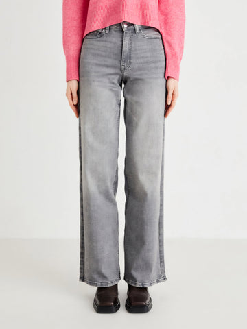 JDY High Waist Wide Leg Jeans In Grey