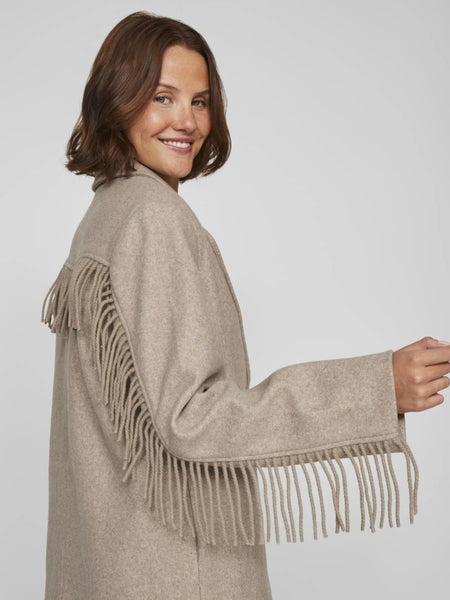 Pieces Tassel Detail Jacket in Oat