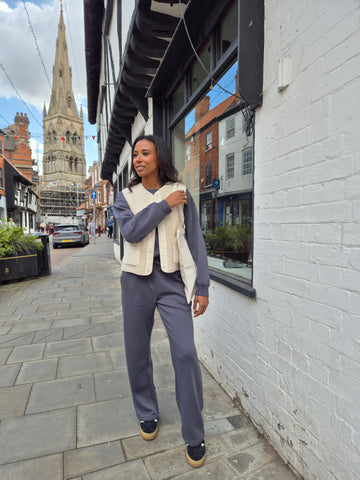 Only Sweat Lab Wide Leg Joggers & Sweatshirt Set In Grey - Items Sold Separately