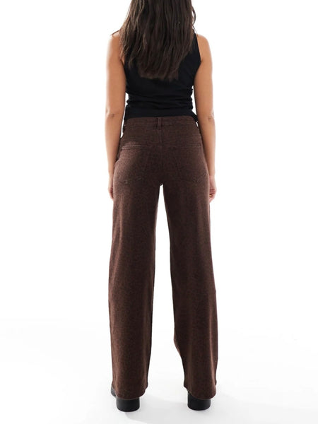 Only Madison Brown Leopard Print Wide Leg Jeans