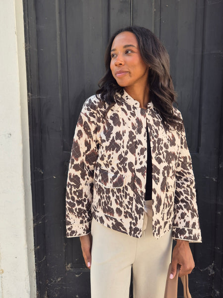 Only Quilted Amimal Print Short Jacket