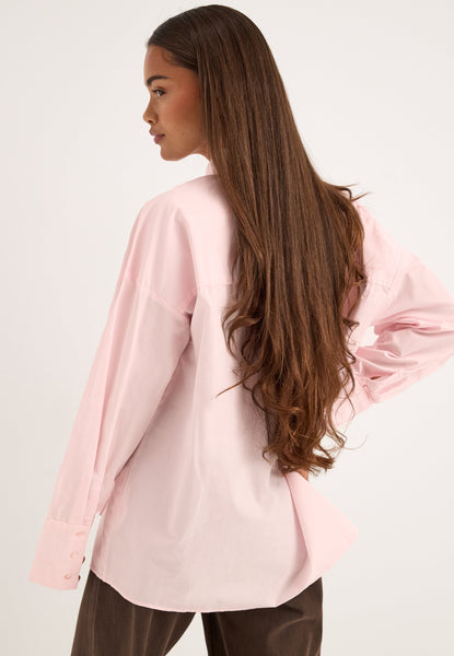 Vila Oversized Bow Shirt In Pink
