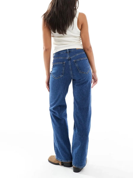 VM High Waist Retro Pocket Wide Leg Jeans