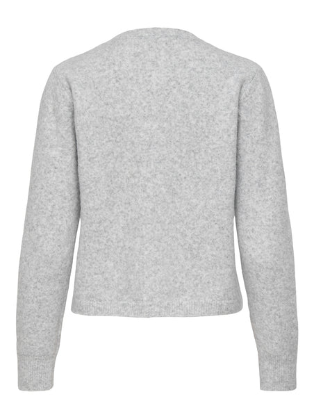 JDY Floral Button Front Knit Cardigan In Grey