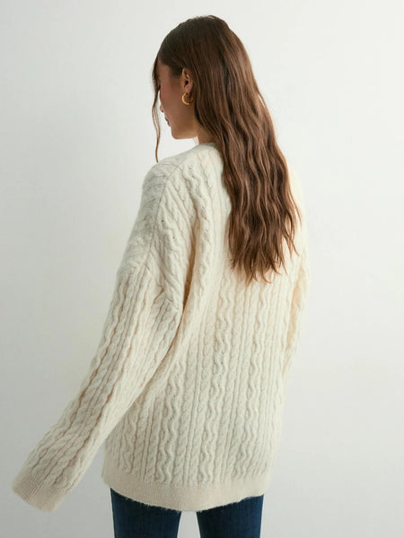 Pieces Cable Knit Relaxed Fit Oversized Jumper