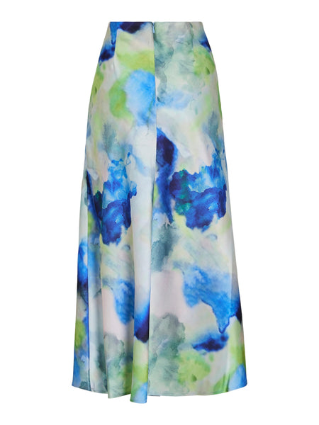 Vila Tie Dye Satin Cowlneck Cami & Midi Skirt Co-ord Set