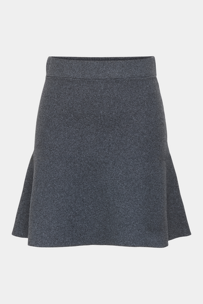 Only Knitted Skater Skirt In Grey