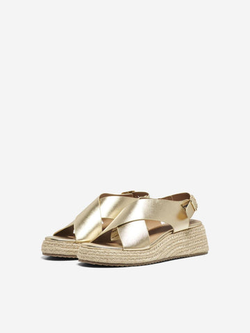 Only Gold Platflorm Espadrille Sandals