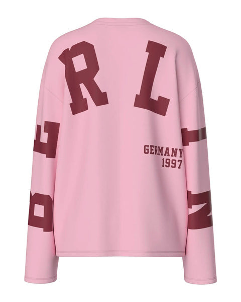 Pieces Long Sleeve Berlin Printed Back Tshirt In Pink