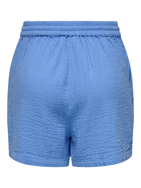 Only Cheesecloth Short Sleeve Shirt & Shorts In Blue - Co-ord