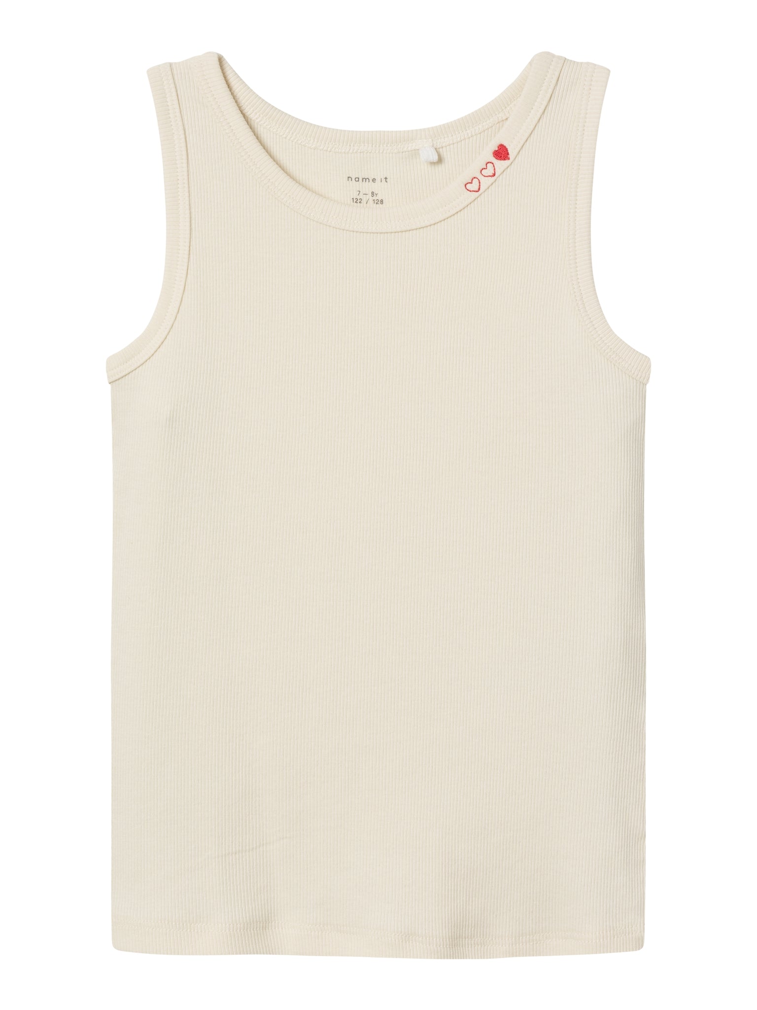 Girls Cream Ribbed Sleeveless Vest Top