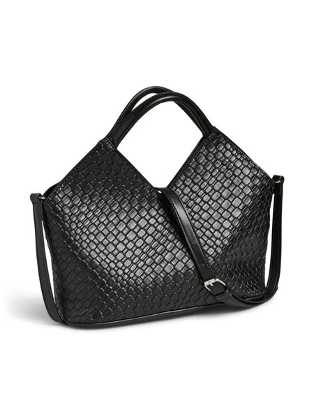 Pieces Woven Crossbody Bag In Black