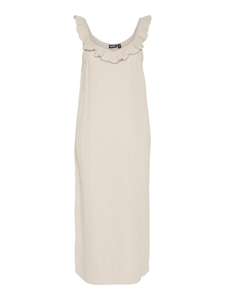 Pieces Sleeveless Cheesecloth Cotton Slip Midi Dress
