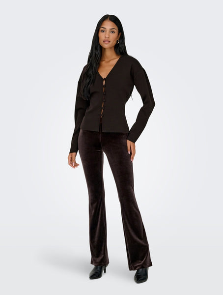 JDY Reversible V-neck Cardigan In Brown