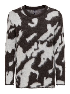 Only Animal Chocolate Print Knit Jumper