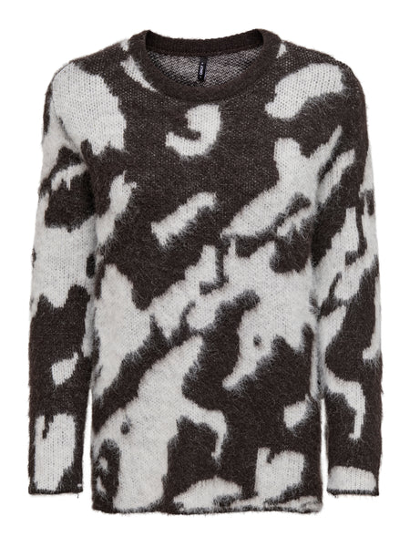 Only Animal Chocolate Print Knit Jumper