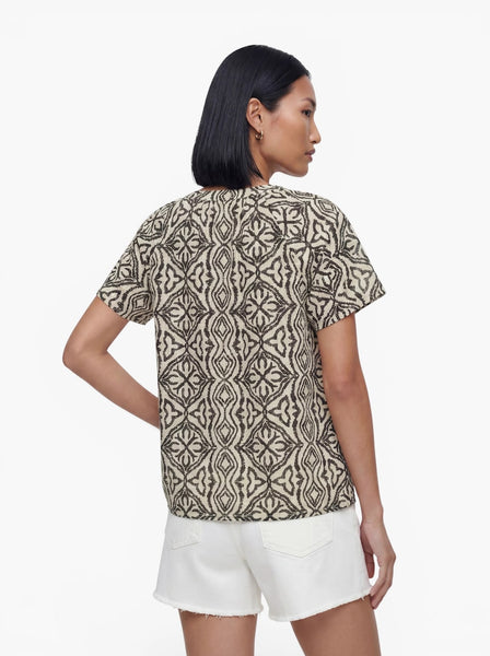 VM Short Sleeve Relaxed Fit Patterned Top