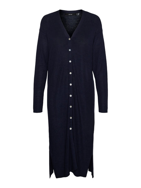 VM Longline Knit Cardigan In Navy