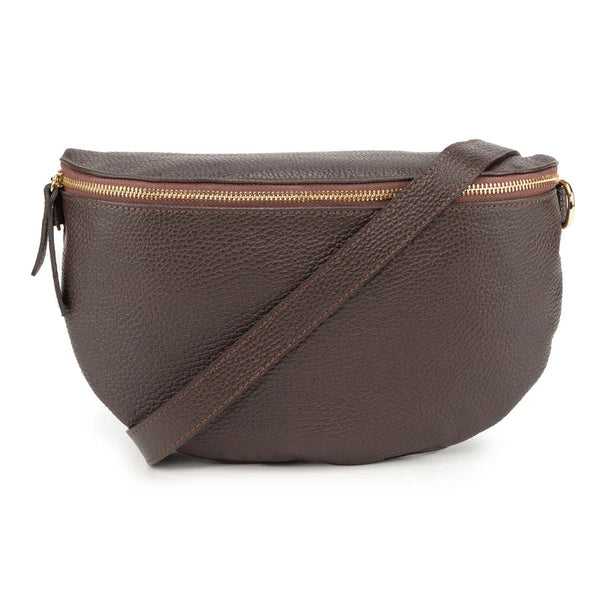 Crossbody Sling Bag 100% Leather In Brown