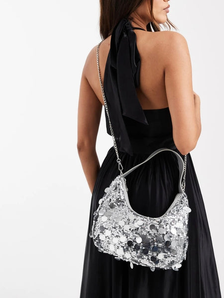 Pieces Sequin Disc Shoulder Bag - Available in 2 Colourways