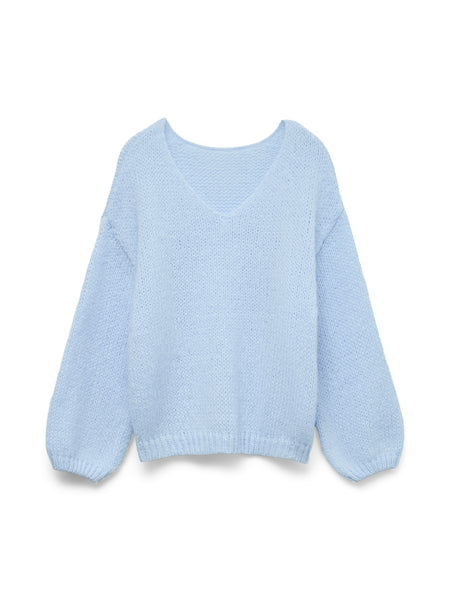 VM Slouchy Oversized 2Way Wear Knit Jumper In Baby Blue
