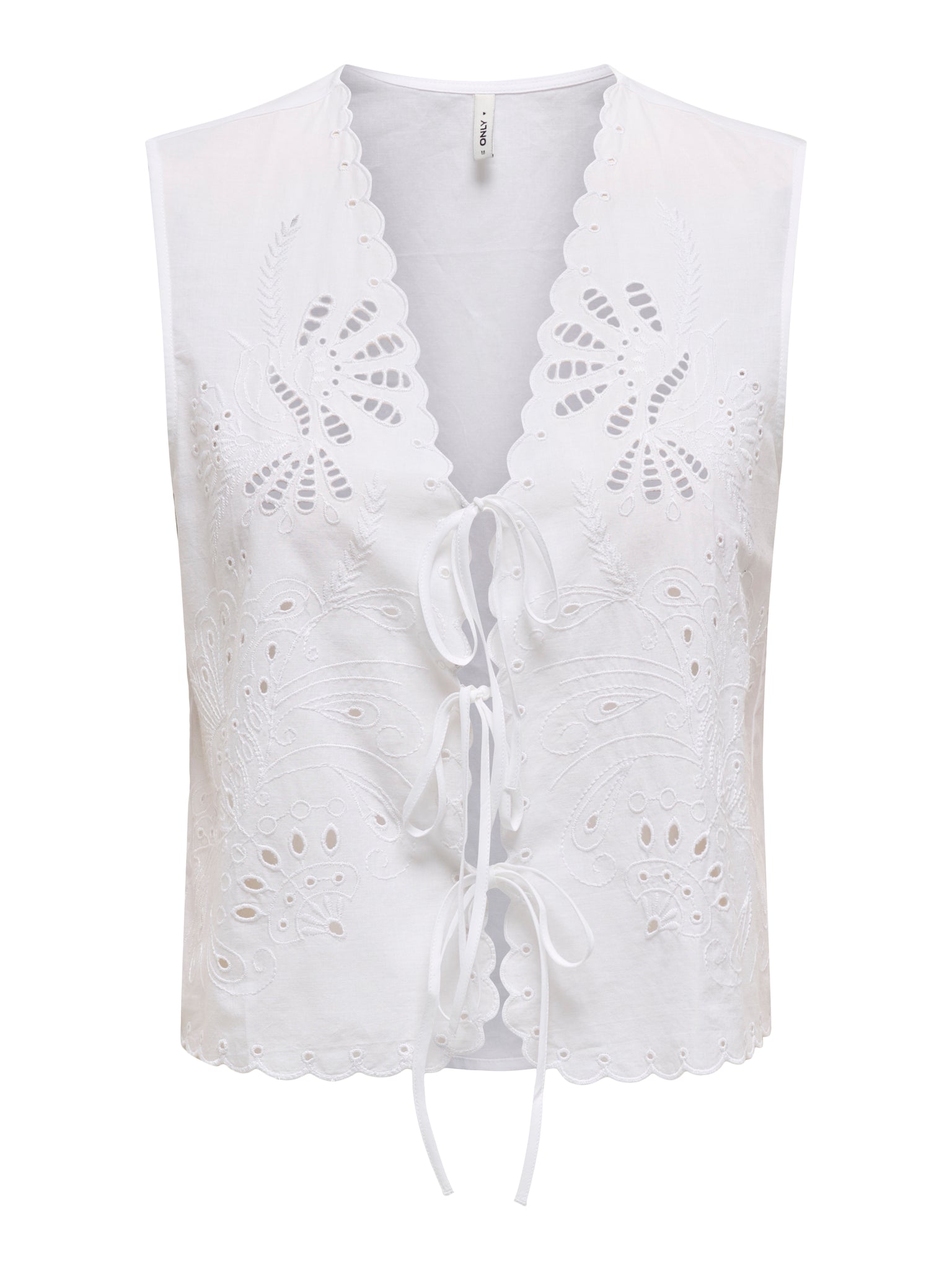 Only Embroidered Tie Front Waistcoat