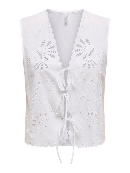 Only Embroidered Tie Front Waistcoat