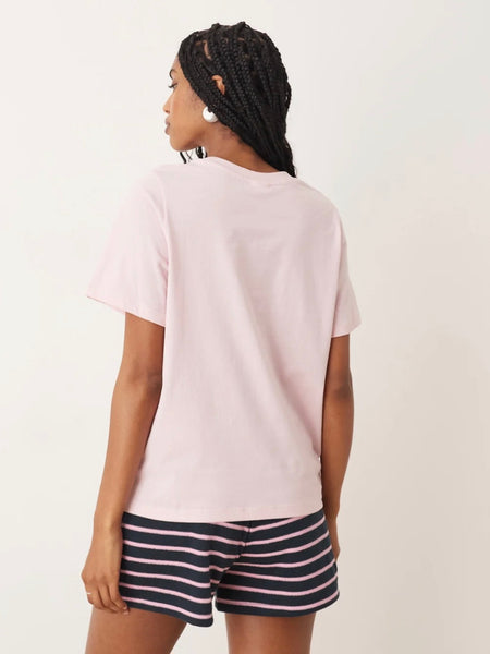 JDY Short Sleeve Heart Tshirt In Pink