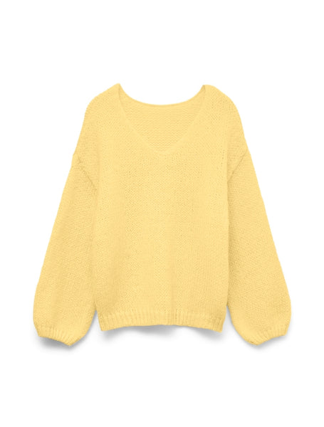 VM Slouchy Oversized 2Way Wear Knit Jumper In Pastel Yellow