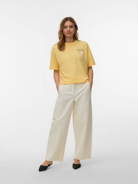 VM Short Sleeve Boxy Oversized "Aloha Cub" Tshirt In Lemon
