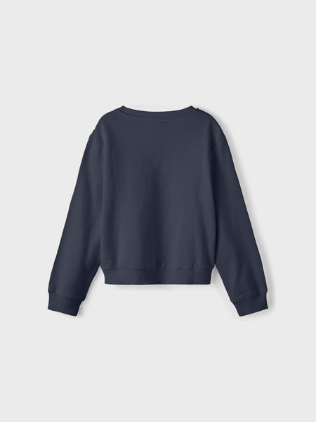 Girls Embroidered Boxy Sweatshirt In Navy