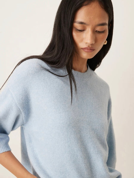 JDY Short Sleeve Knitted Jumper In Baby Blue