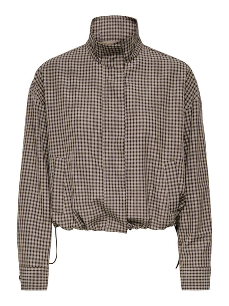 JDY Checked Funnel Neck Lightweight Jacket