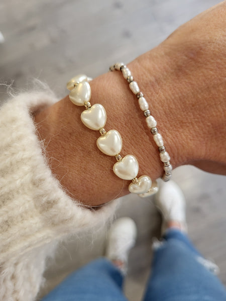 Vila 2 Pack Gold Pearl Bracelet Set