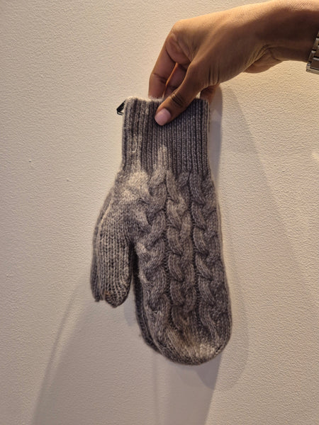 JDY Cable Knit Scarf, Hat & Mittens Set In Grey - Items Sold Separately