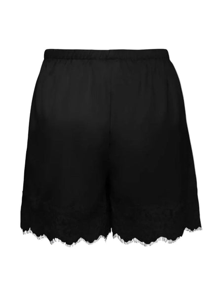 JDY Satin Lace Trim Shorts In Black